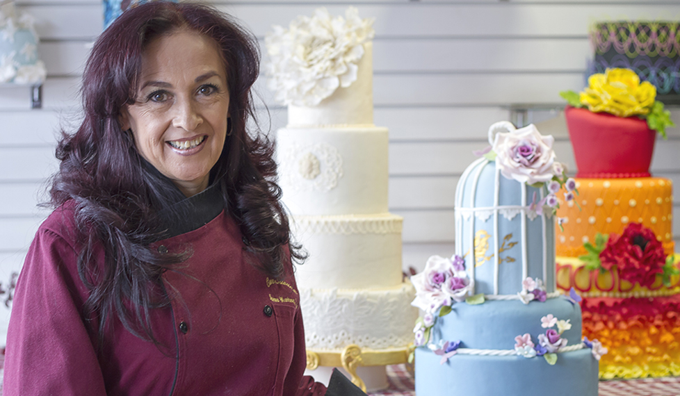 Pasteles vintage con fondant